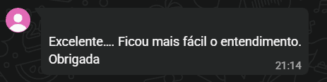 Depoimento de participante: Excelente, ficou mais fácil o entendimento.