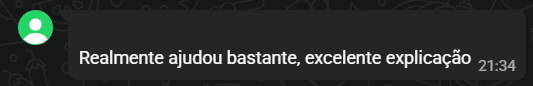Depoimento de participante: Realmente ajudou bastante, excelente explicação.